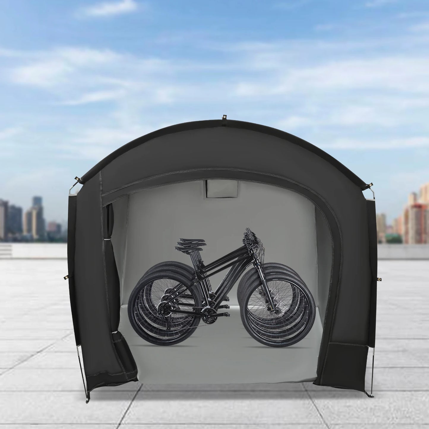 Portable Waterproof Bike Storage Shelter Tent For 3 To 4 Bikes