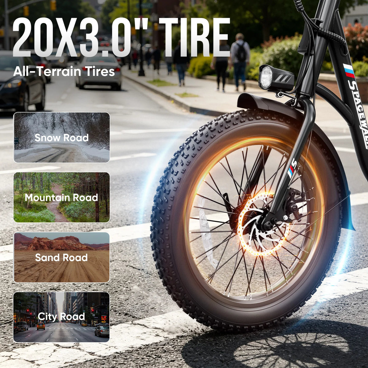 Eilleo Spacewalk Fat Tire Electric Bike With Removable Battery