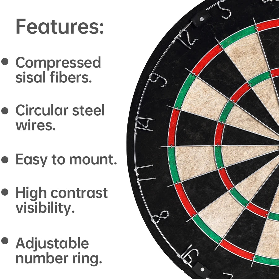 Premium Brazilian Hemp Dartboard With Sisal Surface And Dart Set