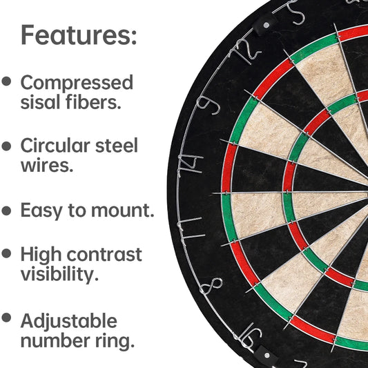 Premium Brazilian Hemp Dartboard With Sisal Surface And Dart Set