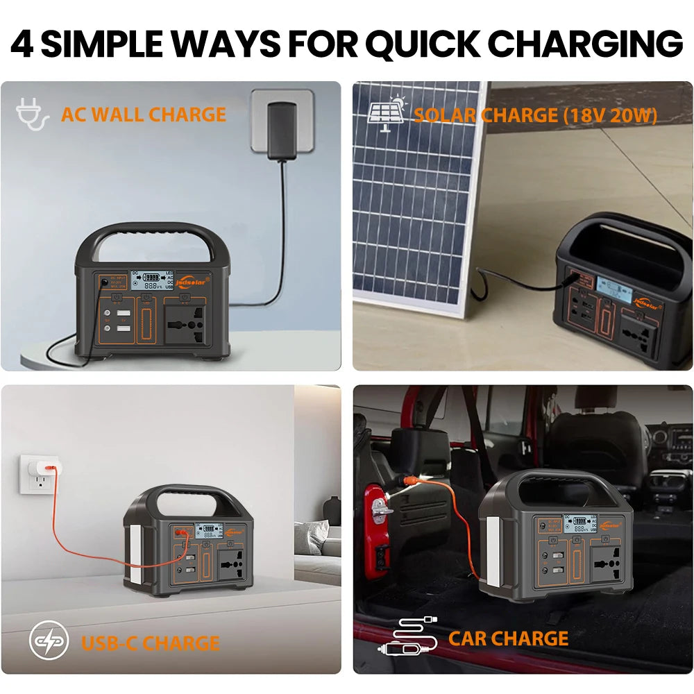 Jsdsolar 300W Portable Solar Power Station Emergency Generator