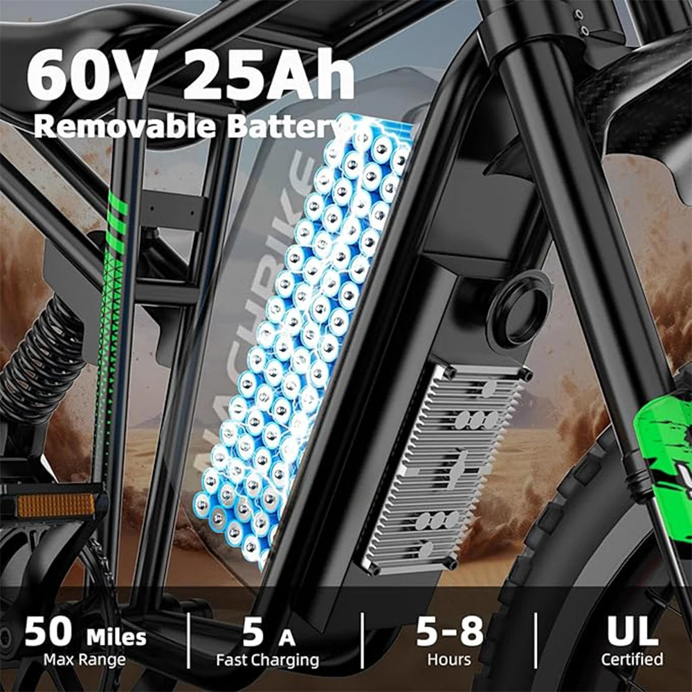 Nachbike R3 6000W Electric Dirt Bike 50 MPH 60V 25Ah