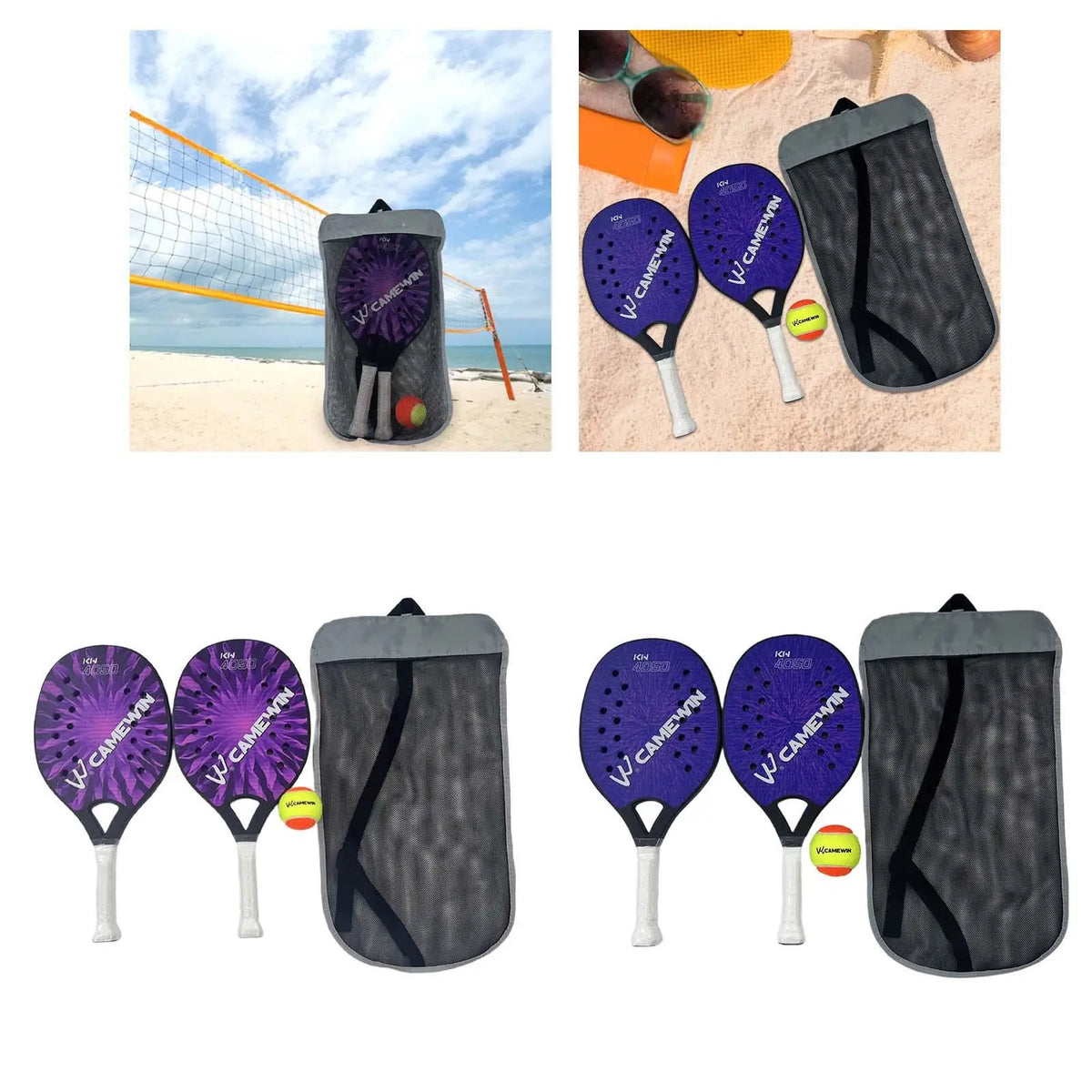Portable Beach Tennis Rackets for Kids with Lightweight EVA Core