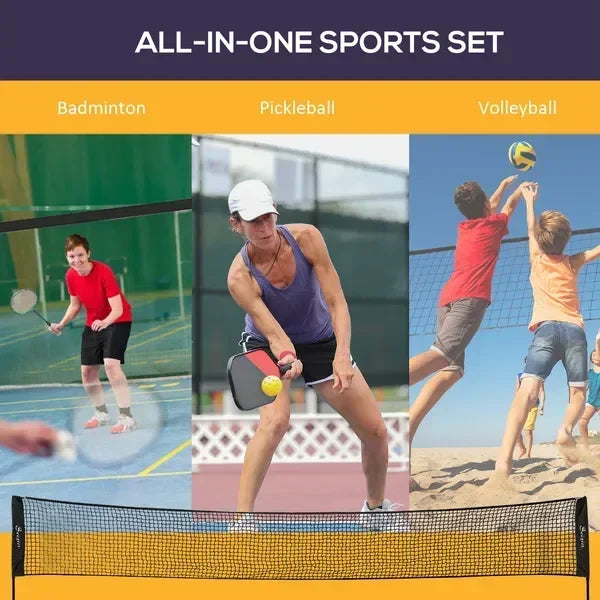Adjustable Outdoor Badminton Volleyball And Pickleball Net Game Set