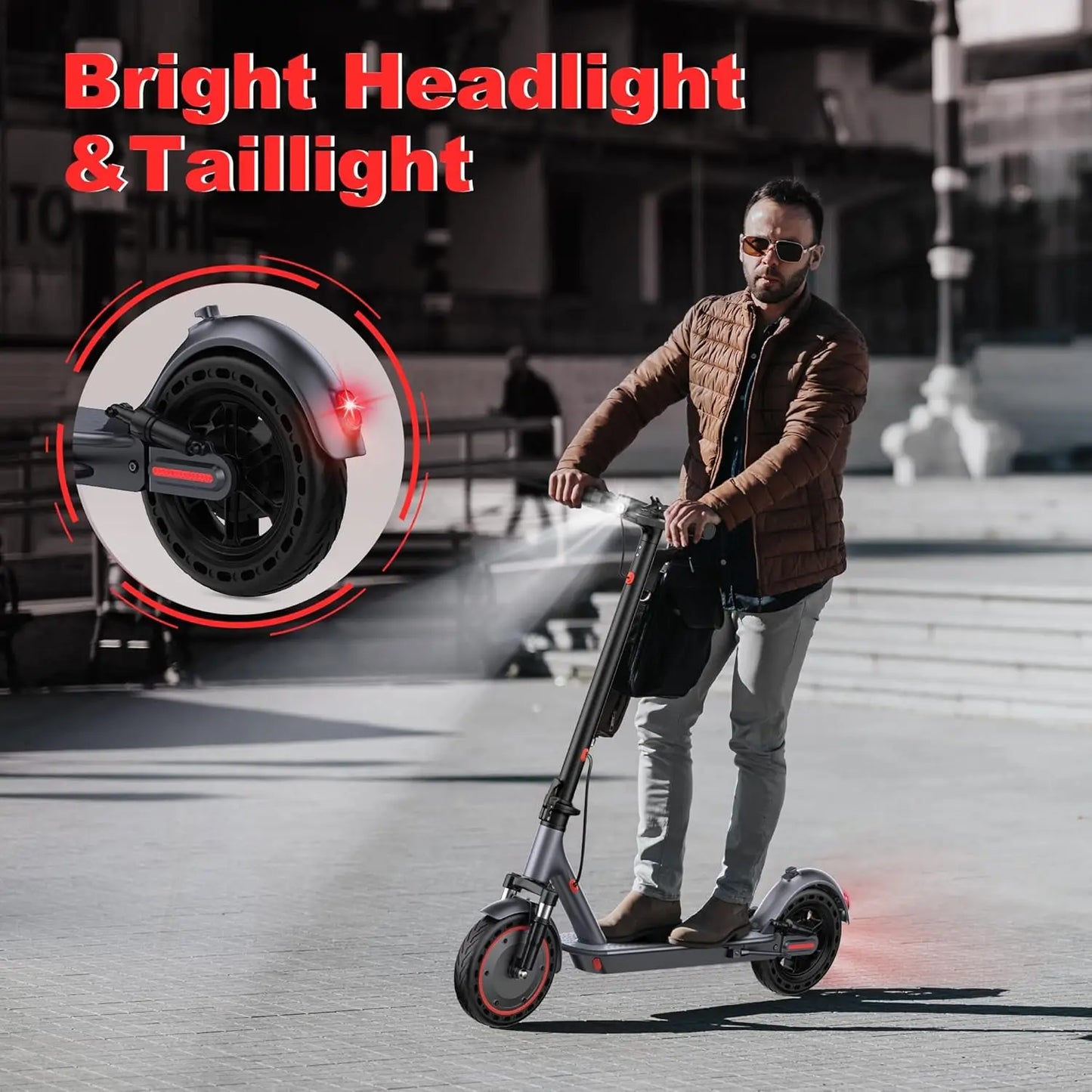 Aovopro Electric Scooter With Honeycomb Tires And App Control