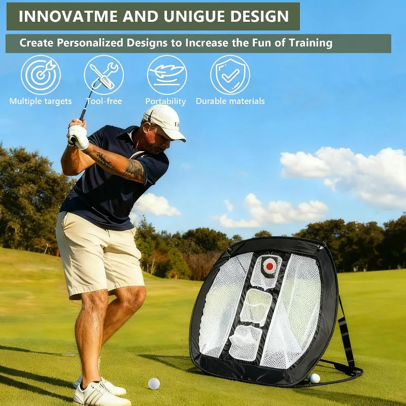 Golf Chipping Net Set With Mat And Balls For Practice