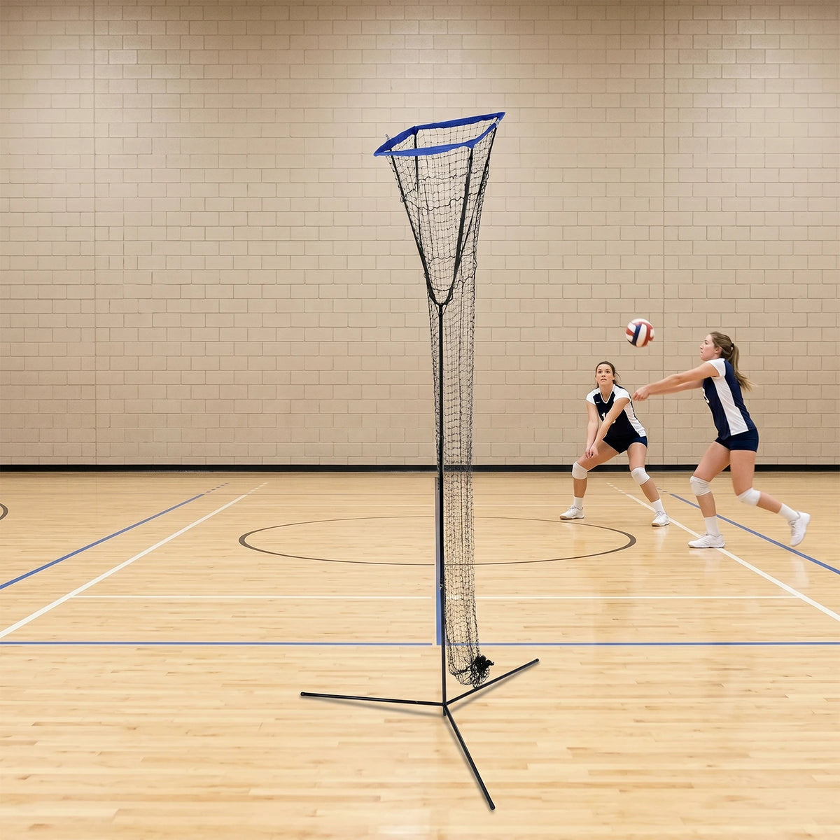 Adjustable Volleyball Training Net for Serving, Hitting and Setting Practice