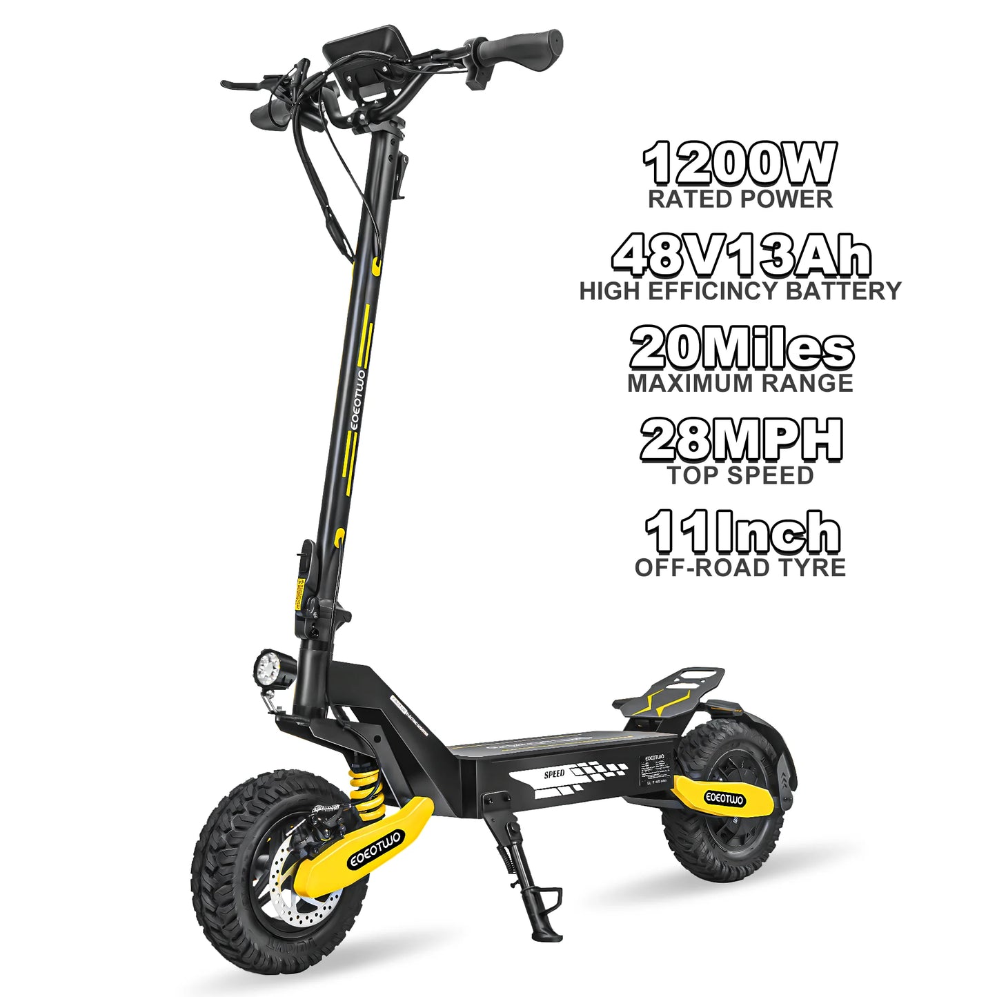EOEOTWO 1200W Off Road Electric Scooter For Adults Long Range