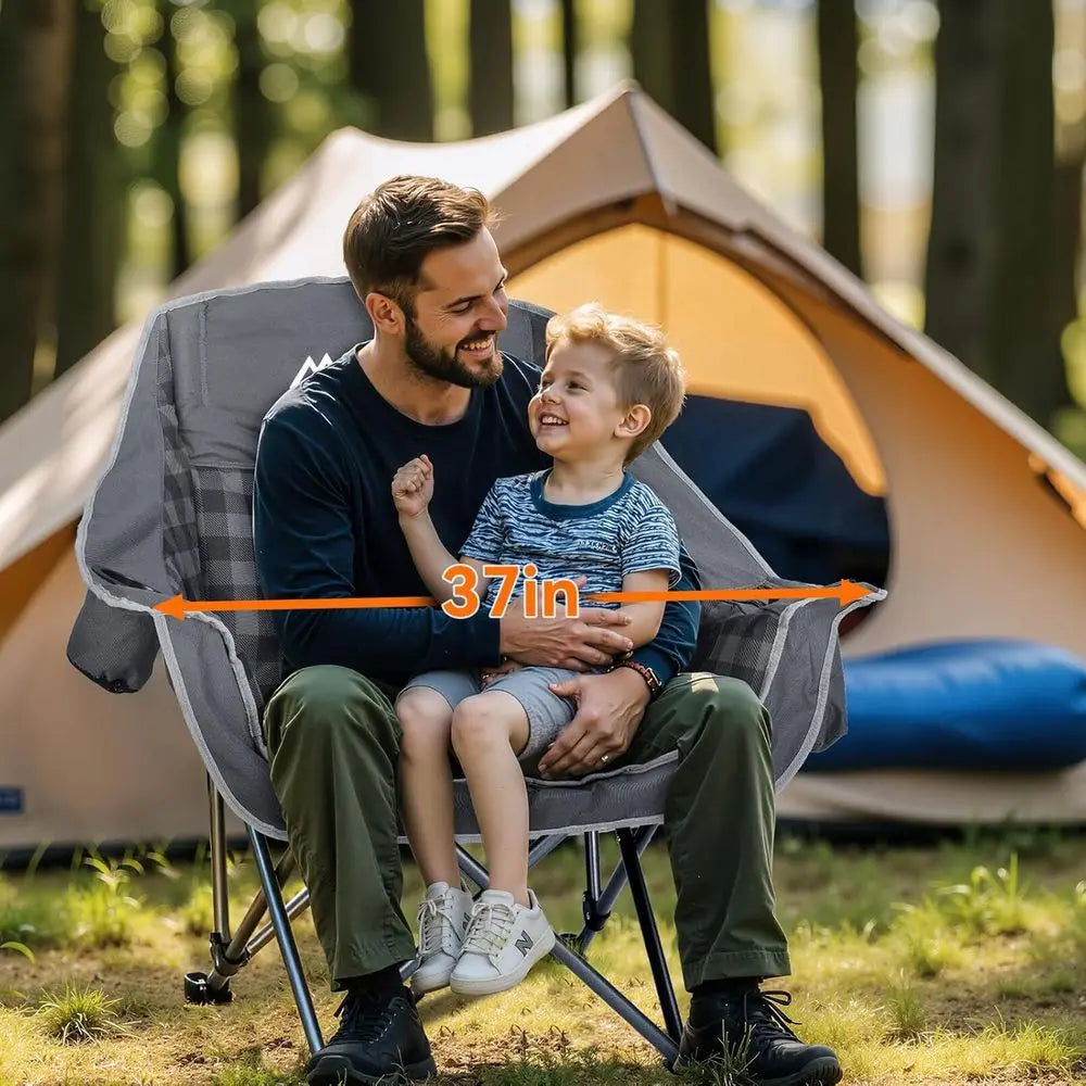 Heavy-Duty Camping Chair With Cup Holder and Cooler