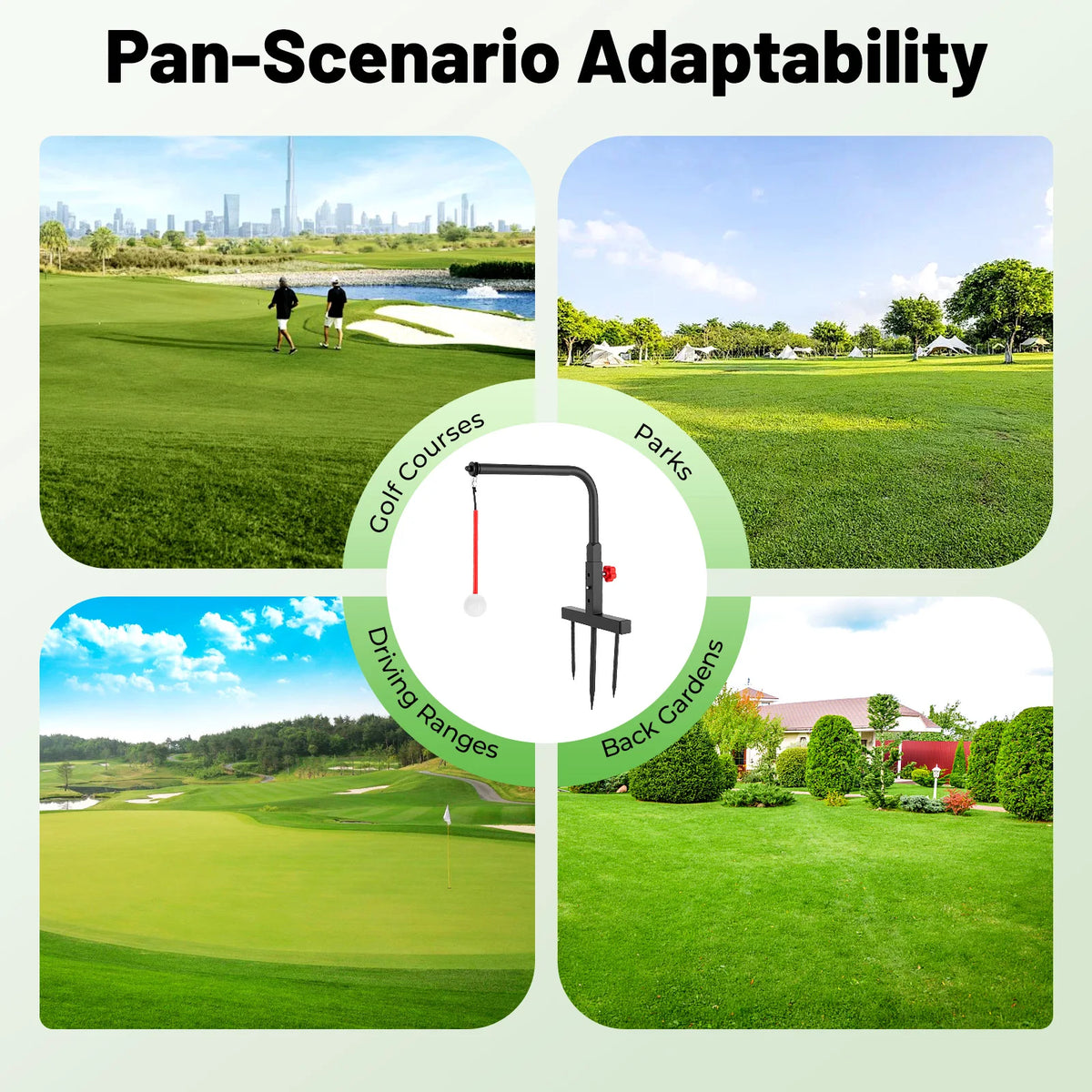 Golf Swing Trainer With Automatic Ball Return for Practice
