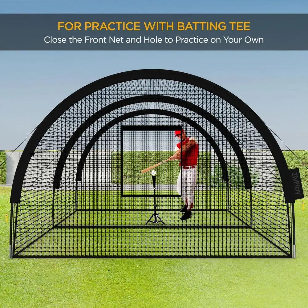 Portable Baseball Batting Cage Net With Pitching Line And Hole