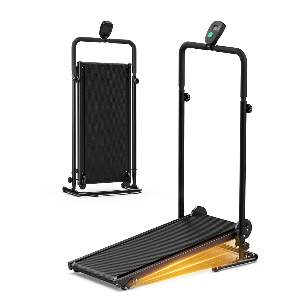 AKLUER Nonmotorized Treadmill With Adjustable Incline And LCD Monitor
