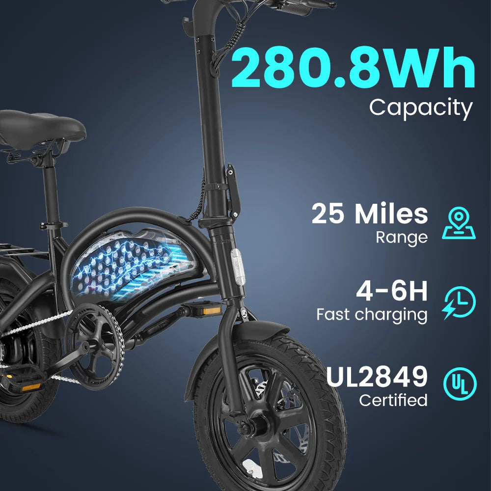 Dyu D3F Folding Electric Bike For Adults With Brushless Motor