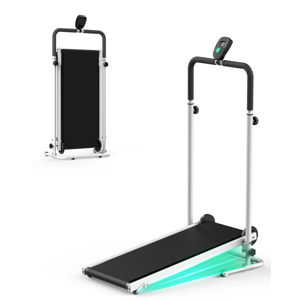 AKLUER Nonmotorized Treadmill With Adjustable Incline And LCD Monitor