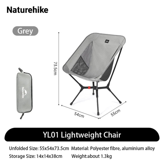 Naturehike Ultralight Folding Camping Chair Aluminum Alloy 200kg Backpacking